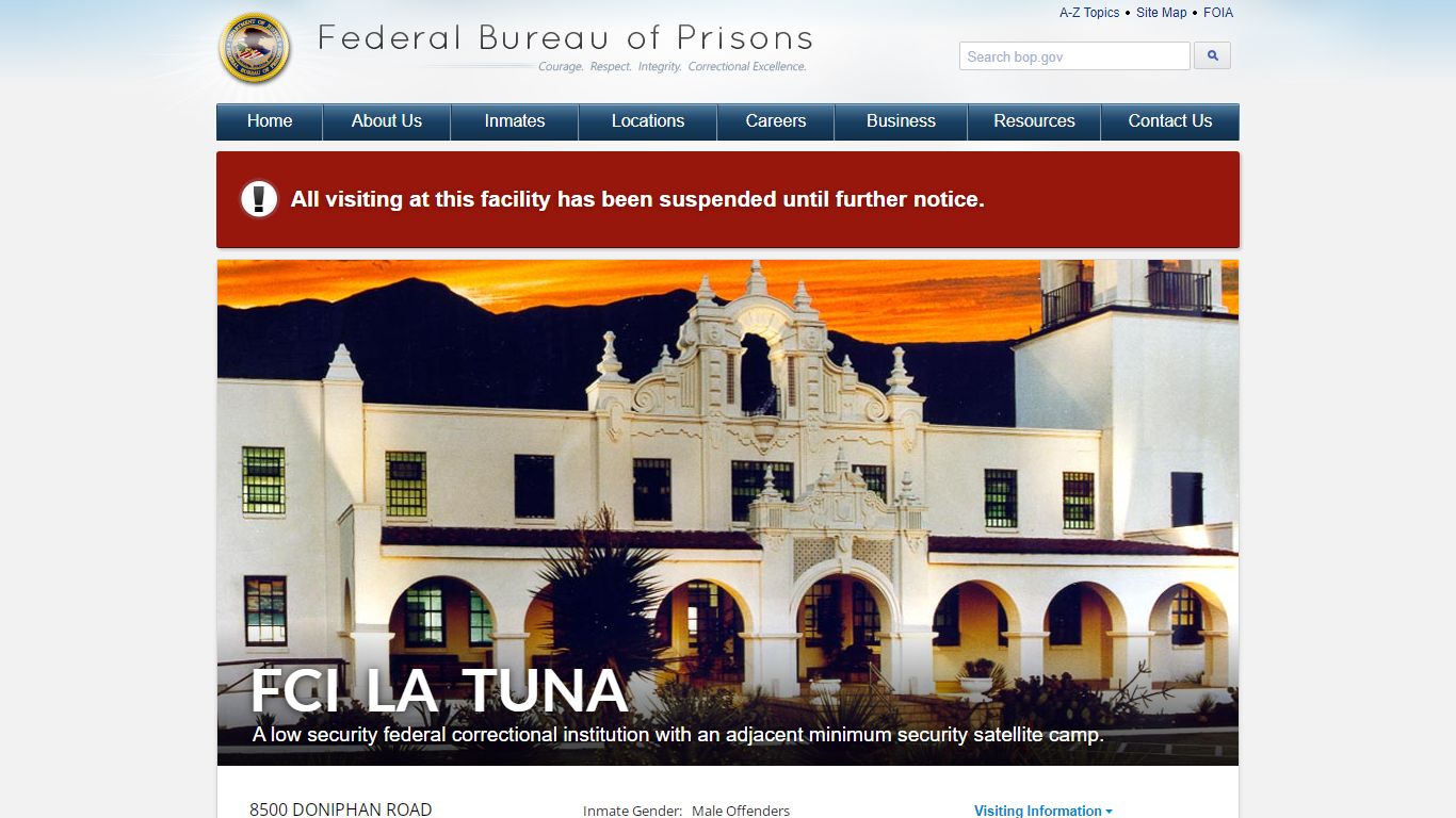 FCI La Tuna - Federal Bureau of Prisons