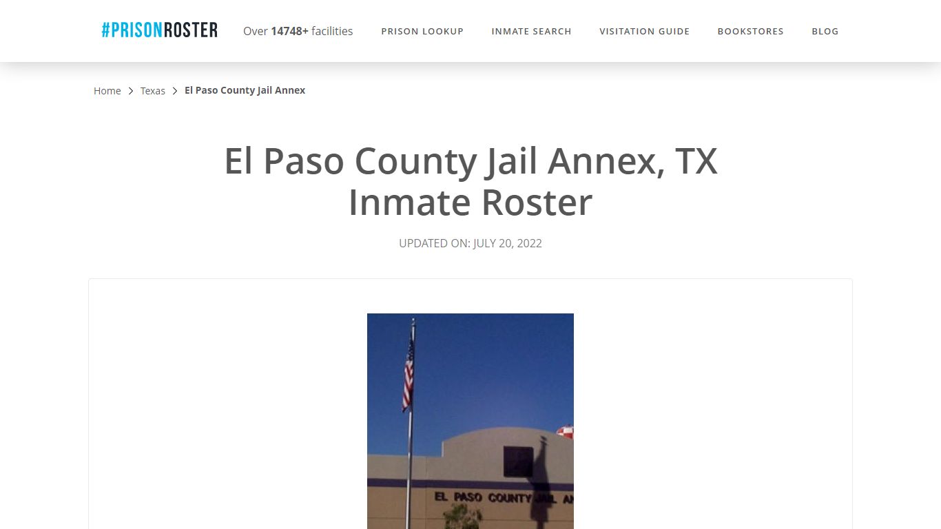 El Paso County Jail Annex, TX Inmate Roster
